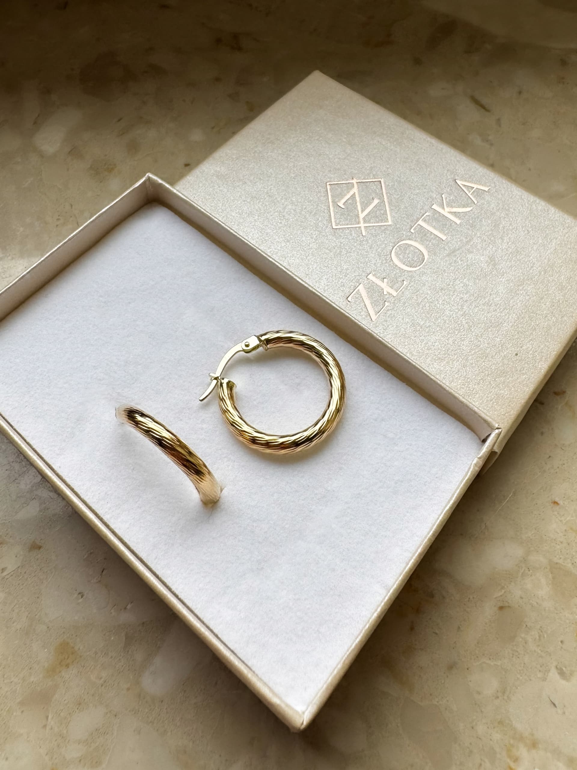 Złote kolczyki 585 KOŁA, KÓŁKA