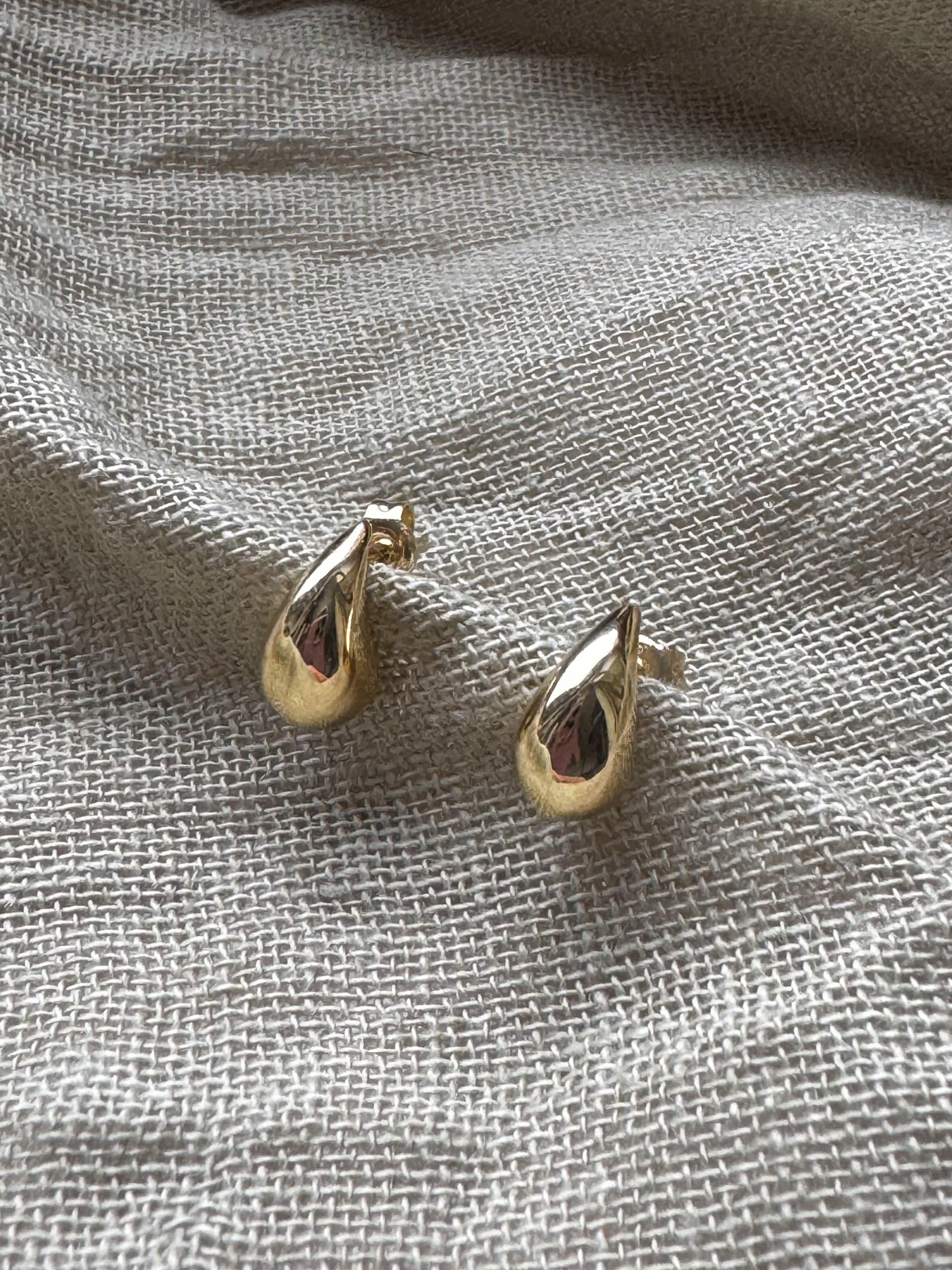 Złote kolczyki 585 KROPLE, KROPELKI