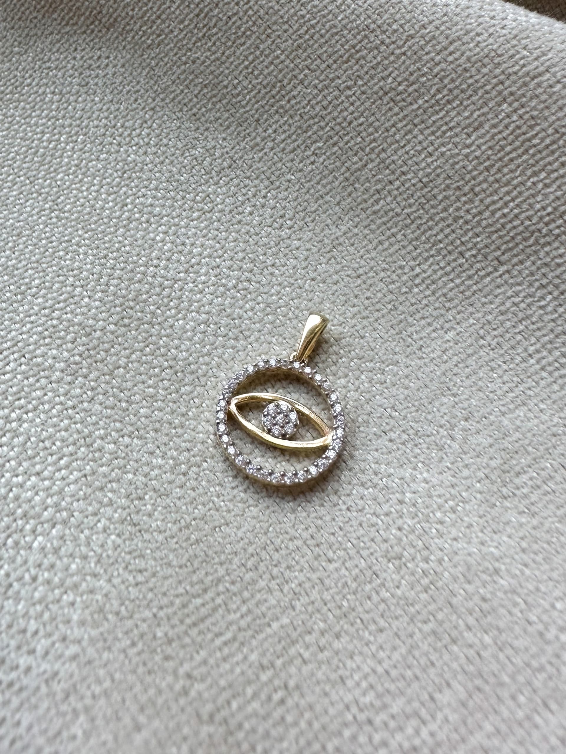 Złota zawieszka próba 585 OKO W KÓŁKU