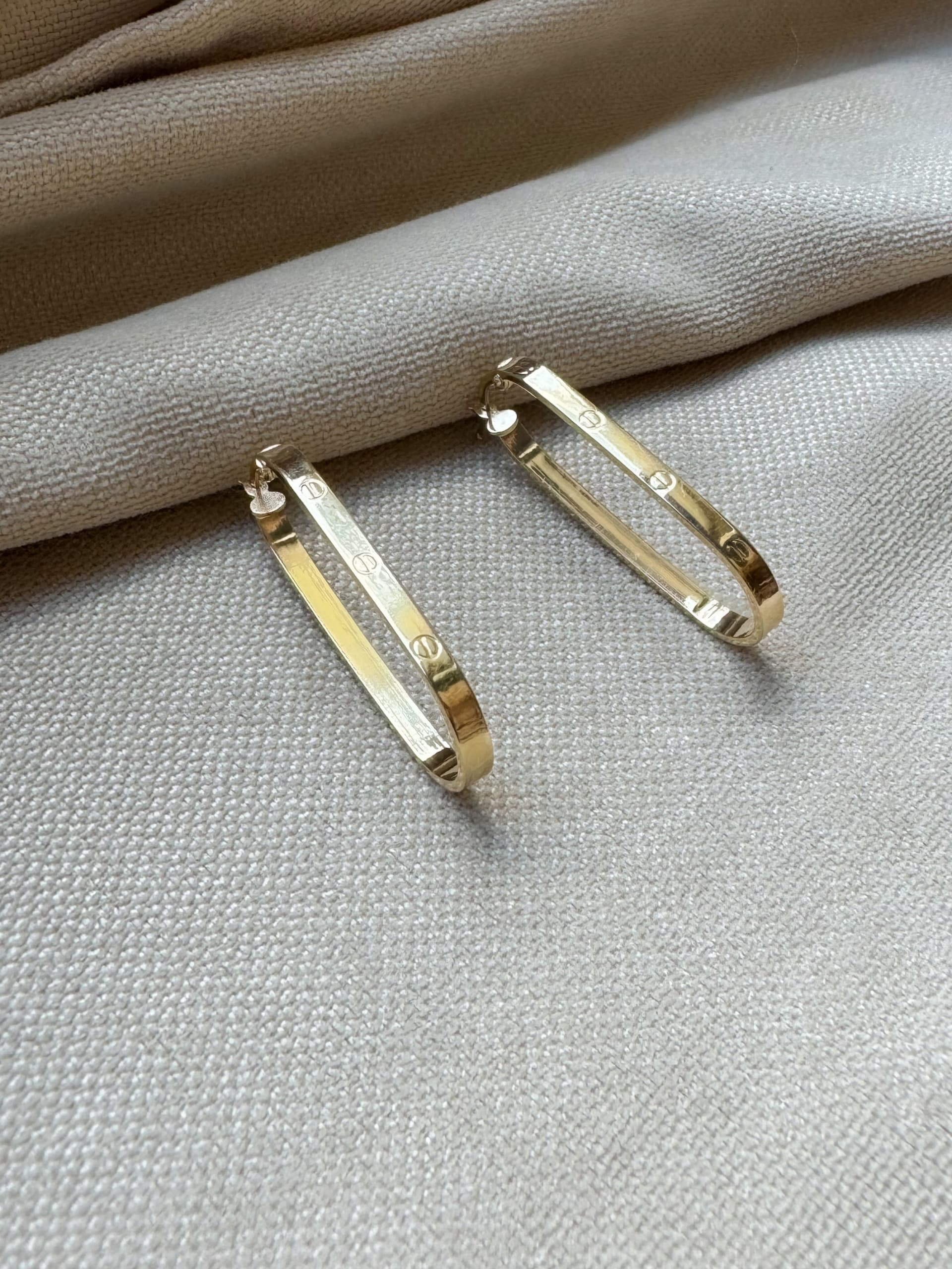 Złote kolczyki 585 OWALNE DUŻE