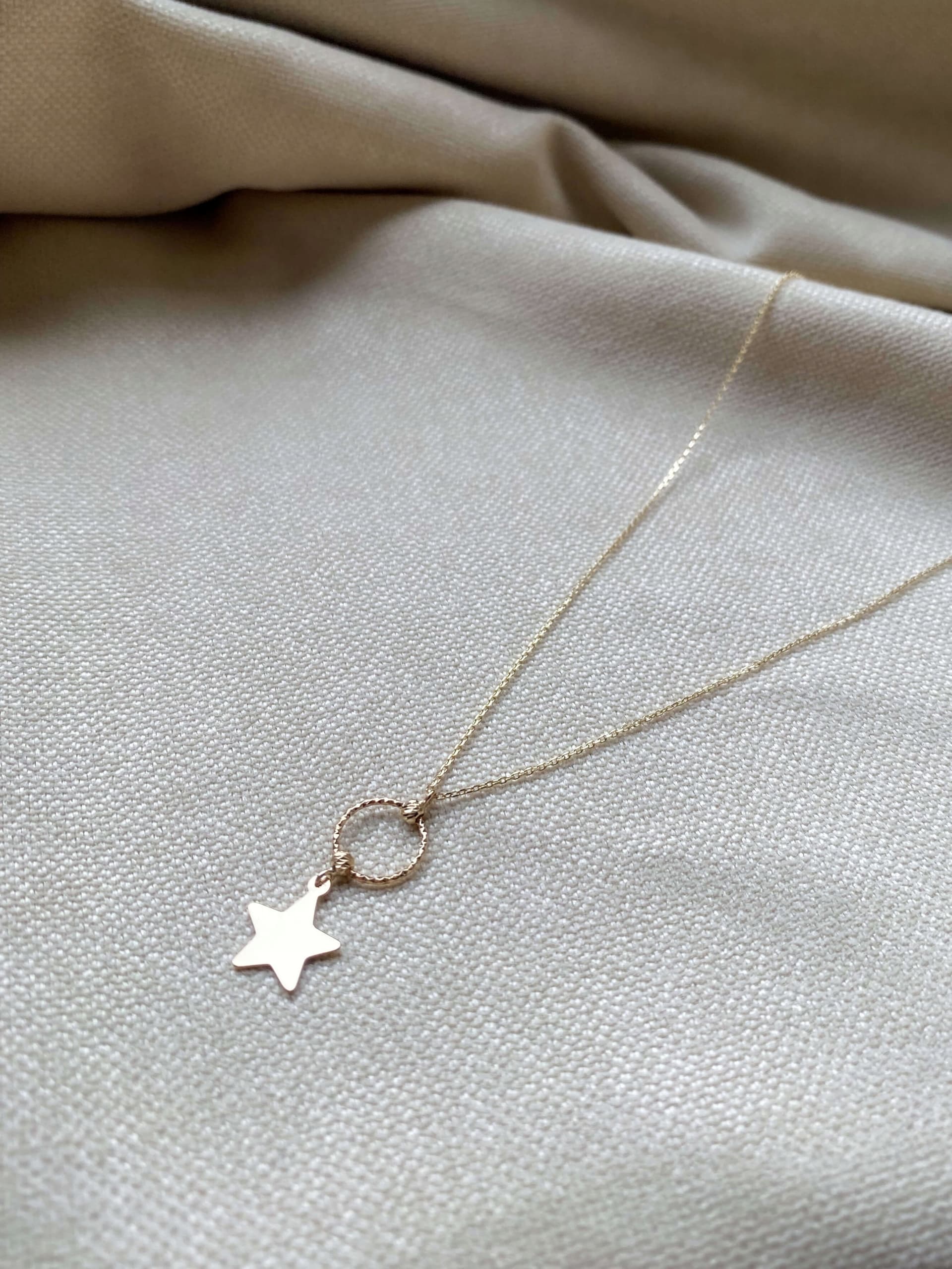 Złoty naszyjnik 585 GWIAZDKA, KÓŁKO