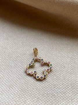 Złota zawieszka próba 585 KONICZYNKA KOLOROWA